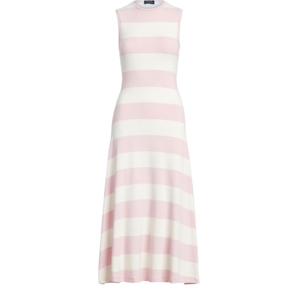 Polo Ralph Lauren Dresses & Skirts - 🌸 POLO RALPH LAUREN🌸PINK AND WHITE STRIPED SLEEVELESS MAXI DRESS🌸